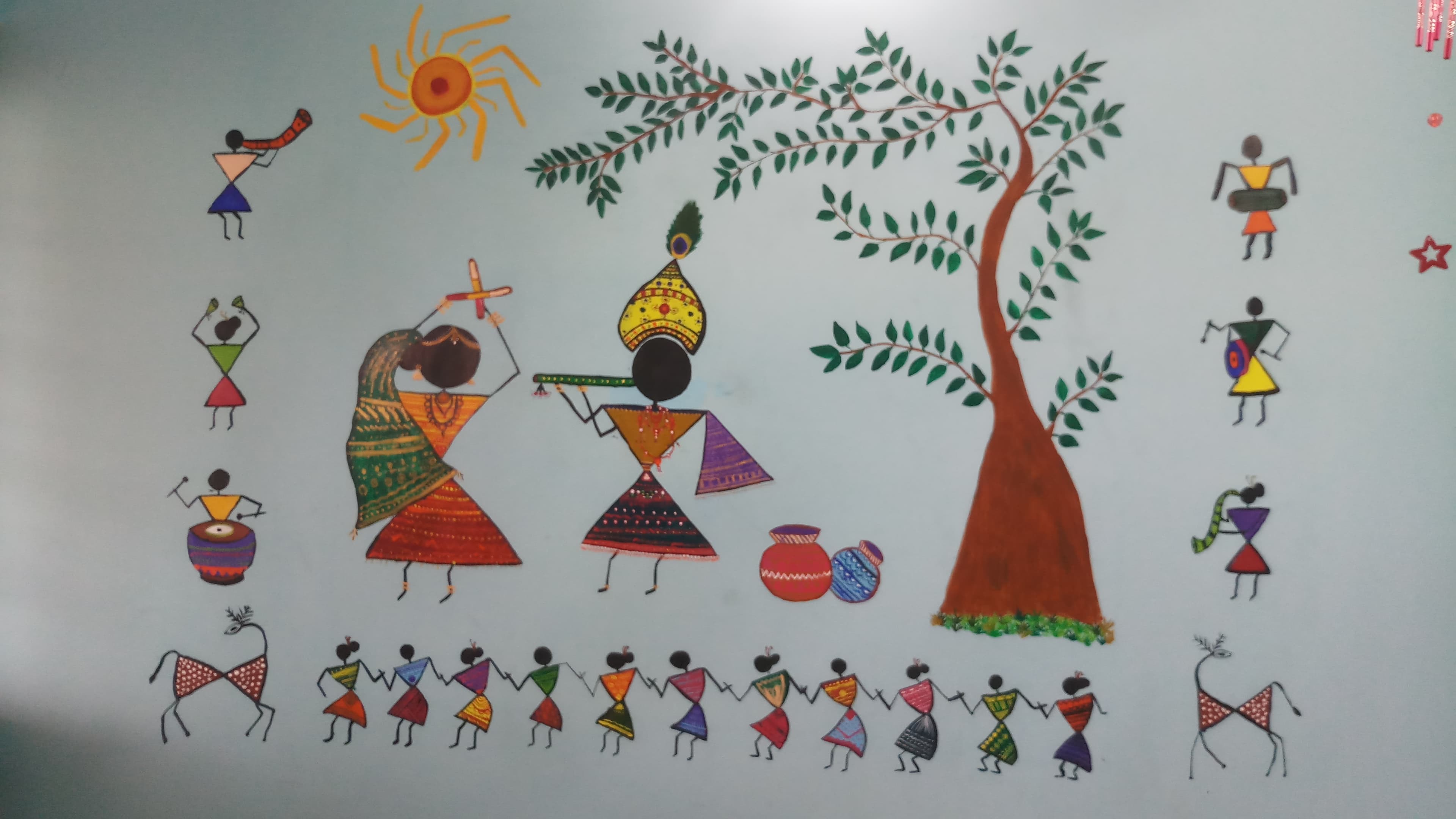 Warli painting inside a home